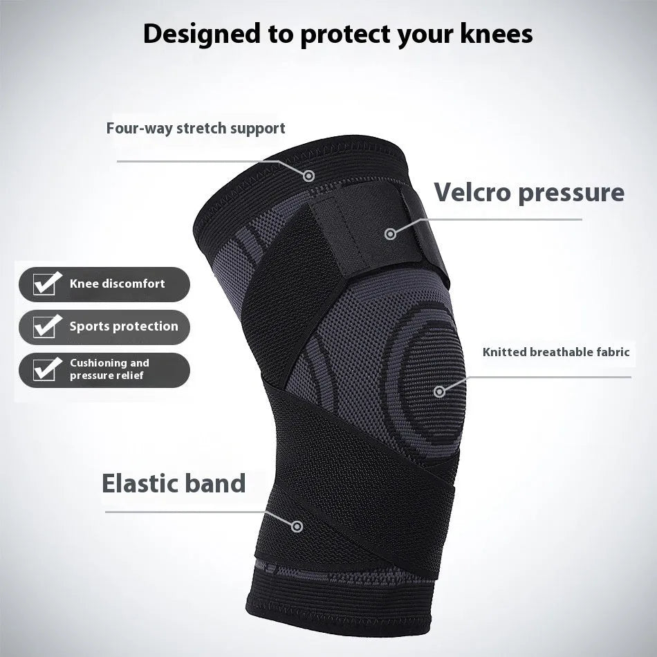 Non-slip knee pads for sports protection in multiple colours with sizing guide