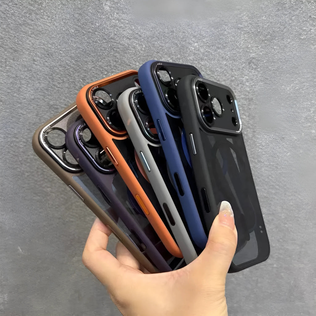 Plastic magnetic suction phone case in black warrior colour compatible with iPhone models