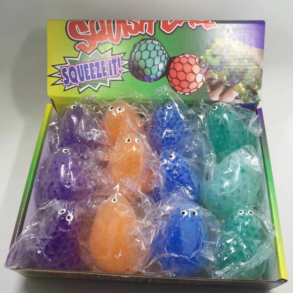 Creative colorful beads vent frog toy in mixed colours, soft squeeze toy for children aged 4 to 6