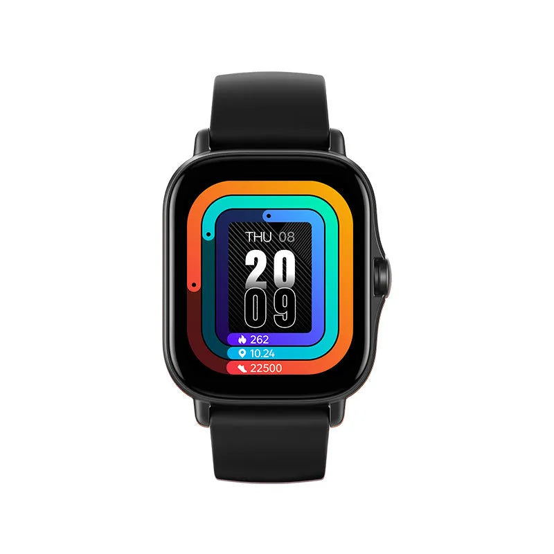 GT20 smart watch with alloy case and silicone band showing heart rate monitoring on 1.75-inch screen