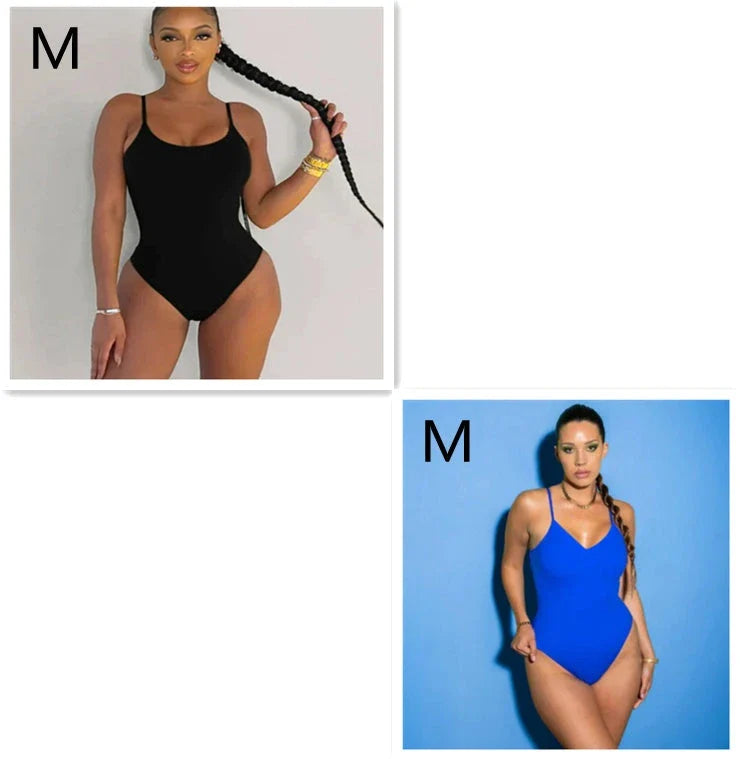 Backless one-piece swimsuit for women in various solid colors and styles