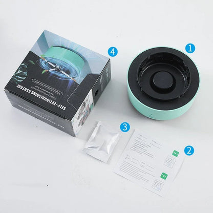 Sleek and efficient auto-purifying ashtray with powerful air cleaning technology for a cleaner, fresher smoking experience