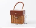 Hand-woven rattan gift box in square or trapezoid shape, small or large, for wedding favours.