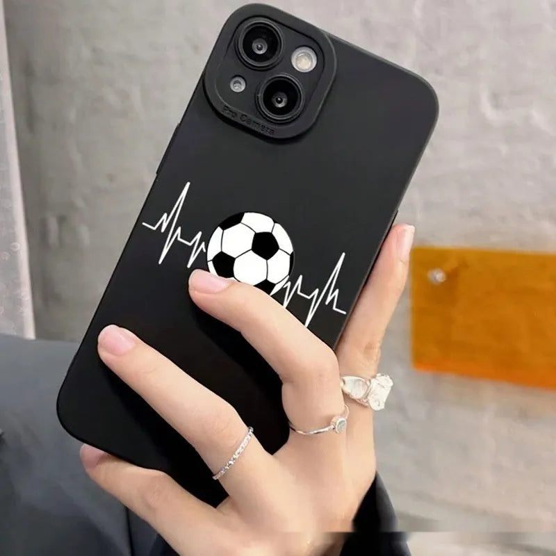 Pupil Black KT523 football printed TPU phone case back cover for iPhone