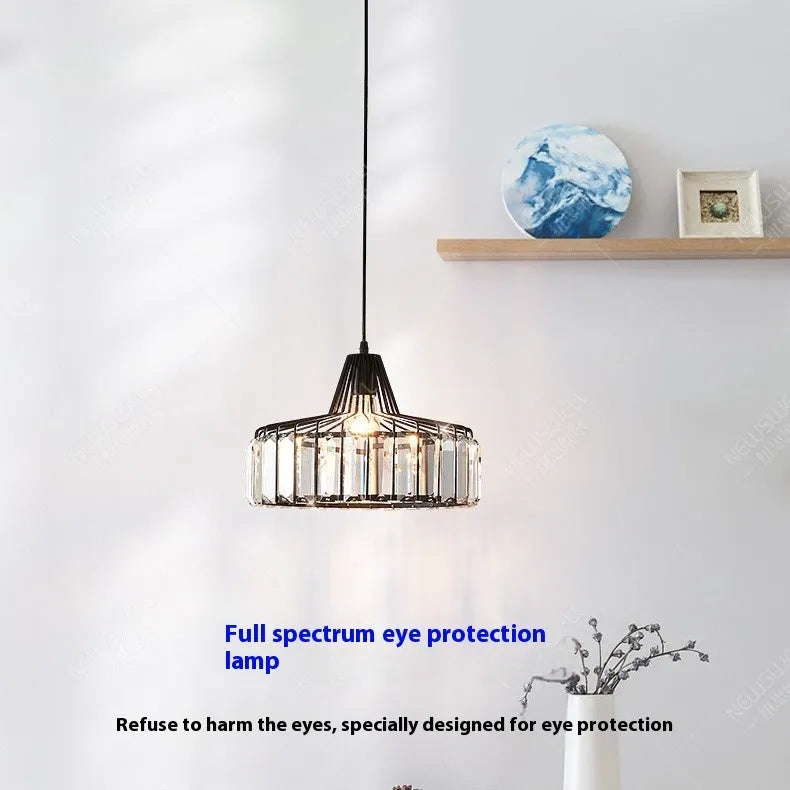 Modern crystal sun lamp chandelier with LED light in black or gold finish