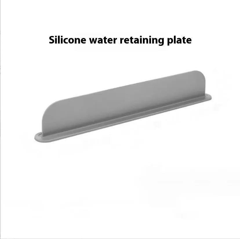 Silicone kitchen sink water blocking plate showing grey, blue and black colour options