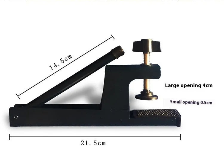 Universal table tennis post and frame set with large clip for indoor open grid tables.