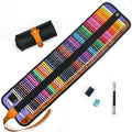 Set of 50 wooden coloured pencils for oily painting in basswood storage case with sharpener