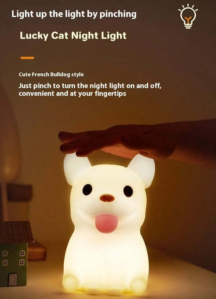 Animal zodiac silicone night light with USB charging and dimming function