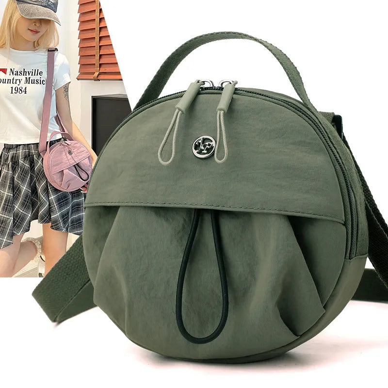 Nylon shoulder messenger bag in urban simplicity style with multiple compartments and ten colour options