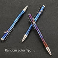 Titanium alloy bolt action ballpoint pen with magic colour phantom finish showing gun bolt handle detail.