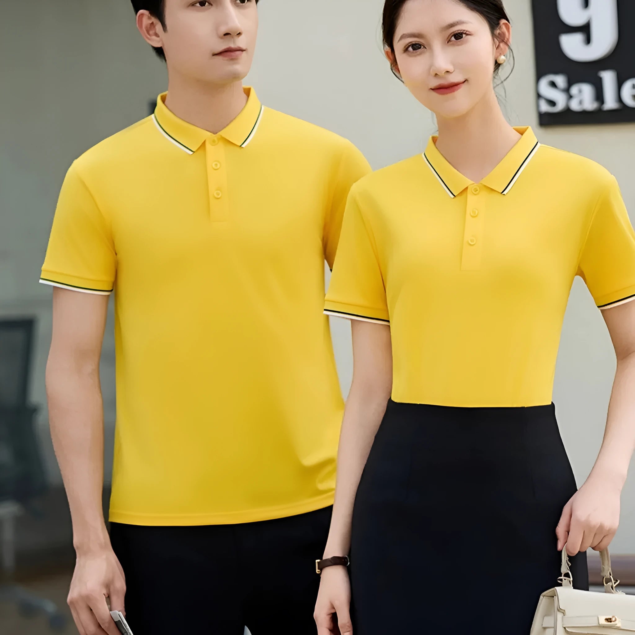 Ice Ion lapel collar short sleeve polo shirt in thin nylon fabric, shown in multiple colour options on a casual model.