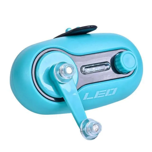 Fishing rod alarm with LED light and telescopic mount in blue rocker style
