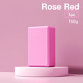 Solid colour EVA yoga block with grip ridges measuring 23x15x7.6cm
