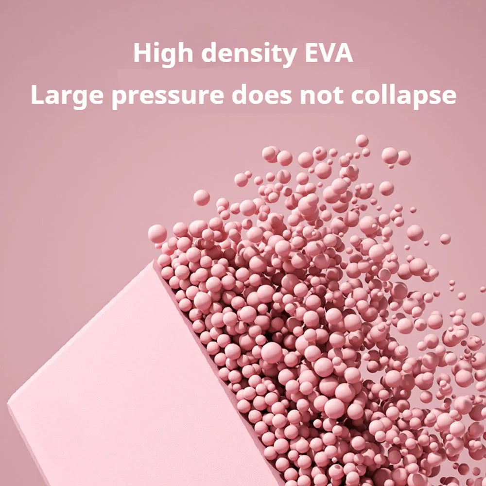Solid colour EVA yoga block with grip ridges measuring 23x15x7.6cm