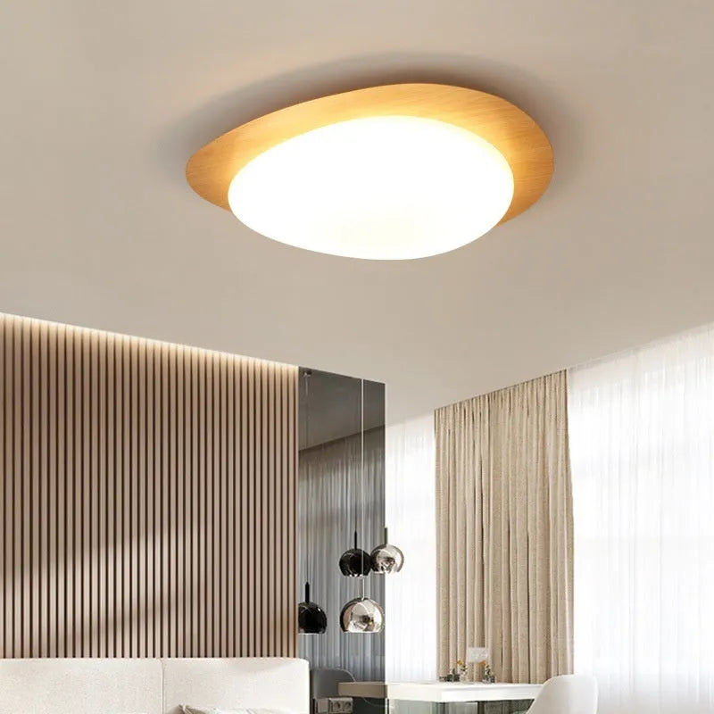 New Chinese style iron ceiling lamp with acrylic shade for bedroom, shown in log colour finish.