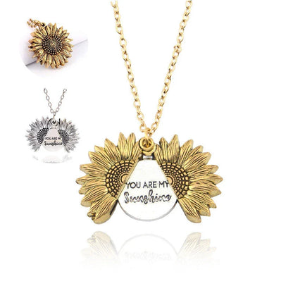 A stunning sunflower pendant necklace with an adjustable chain in various fashionable colors