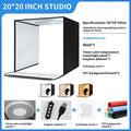 50cm metal frame photo light box with reflective cloth interior and LED lighting panel