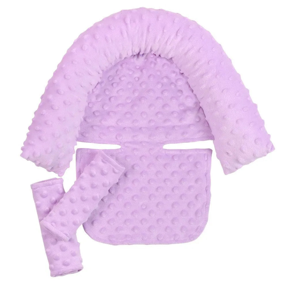 Babies' shaping pillow in Crystal Velvet fabric with two belts, available in multiple colours including white, sky blue, gray, mint green, and navy blue