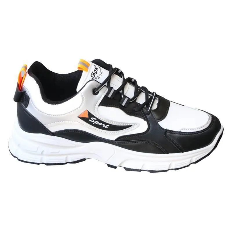 Men's waterproof casual sneaker with PU upper and leather stitching, high-mouth cut, multiple colour options