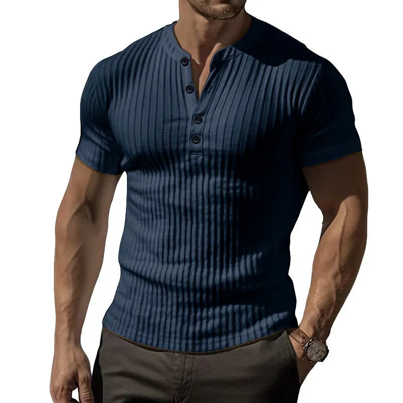 Men's slim fit sports t-shirt in polyester available in five colours with athletic muscle cut