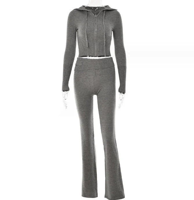 Cozy Chic Hoodie & Pant Set for Women in various colors and sizes, featuring a stylish zip-up hoodie and high-waisted pants