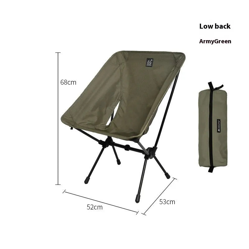 Aluminium alloy folding moon chair in outdoor setting with Oxford cloth seat