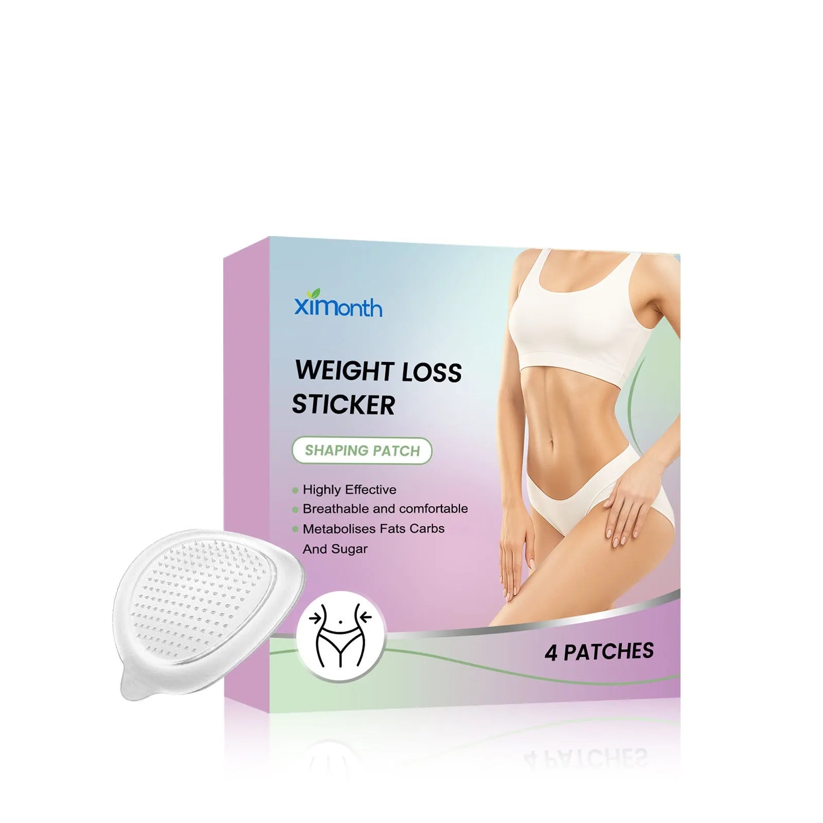 Four-piece pack of body nursing adhesive bandages with microneedle and aloe mint care formula.