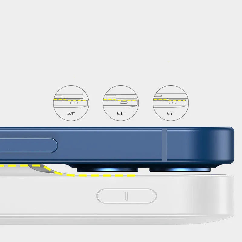 MagSafe magnetic wireless power bank with LCD display in blue or white colour options