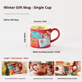Ceramic winter gift mug with 400ml capacity, cylindrical shape, 9x10cm