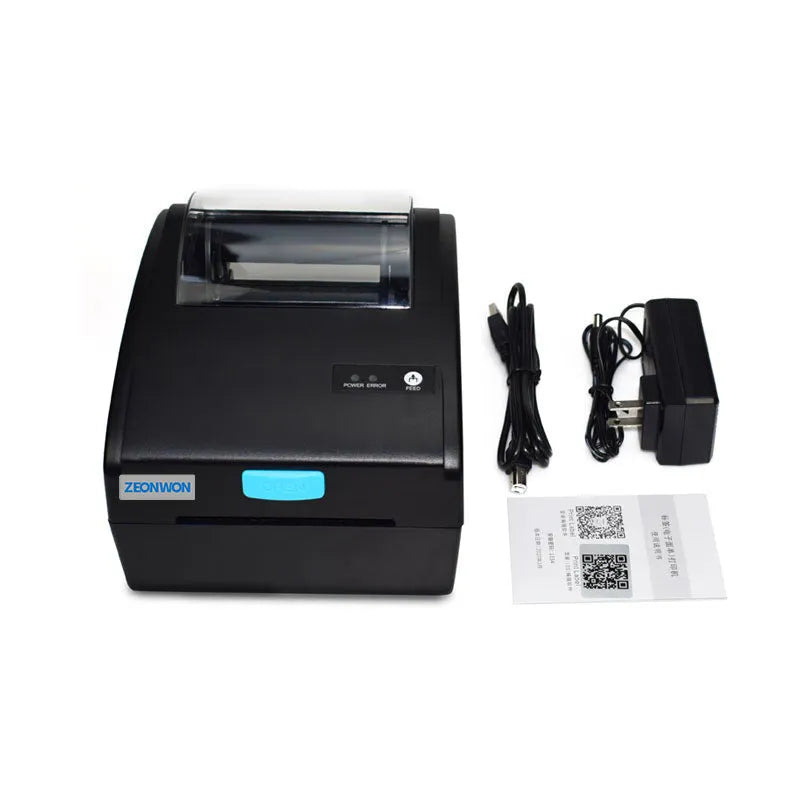 White Bluetooth thermal label printer with USB port for express shipping labels