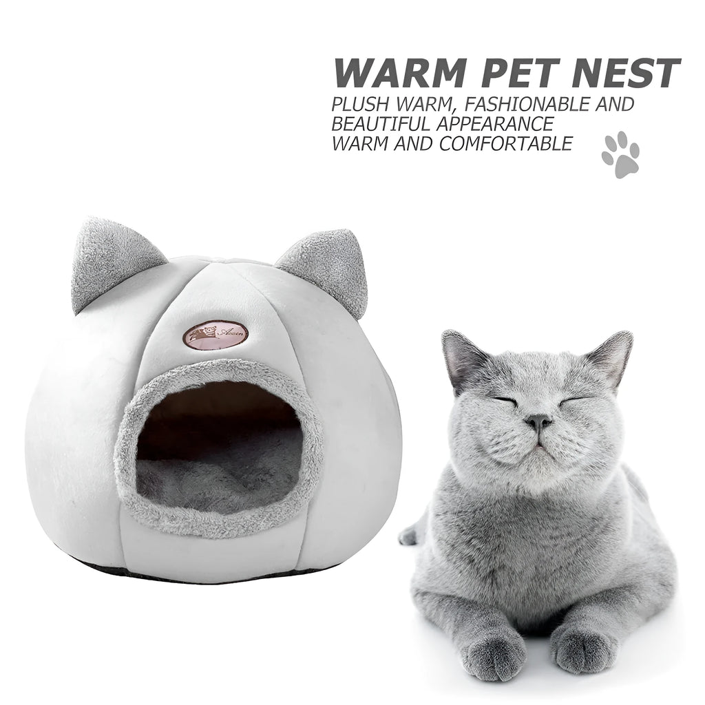 XL sized fully enclosed cat sofa bed with zippered flap in a soft plush interior