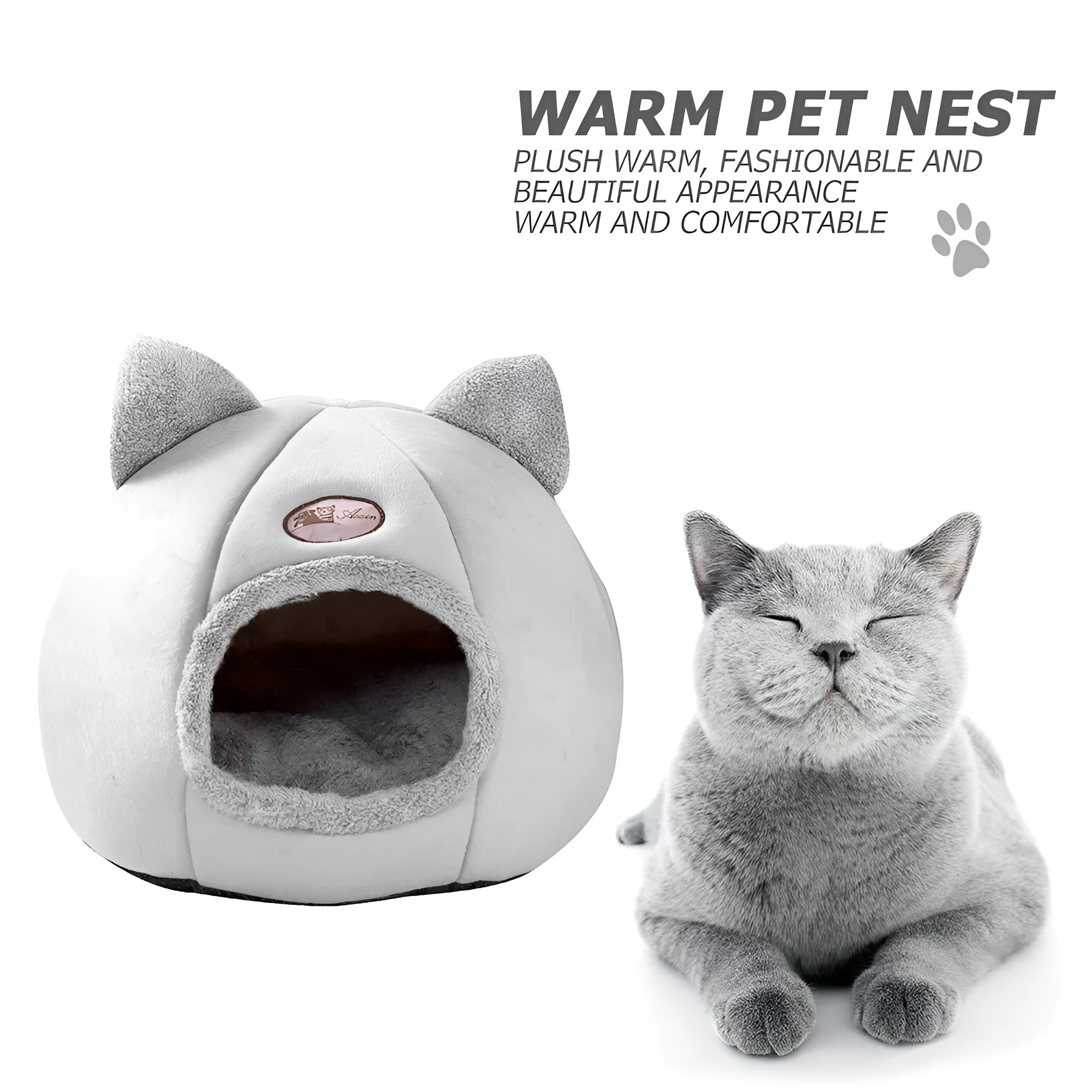 XL sized fully enclosed cat sofa bed with zippered flap in a soft plush interior