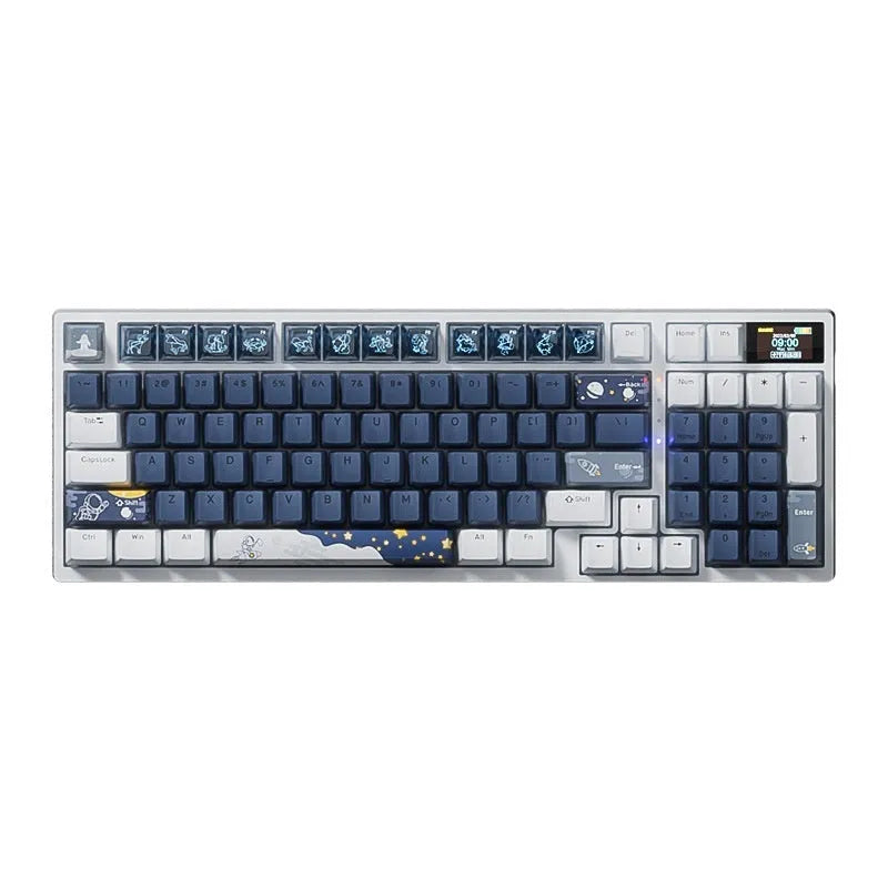 Wireless mechanical keyboard with three-mode Bluetooth, RGB backlight, and hot-swappable switches
