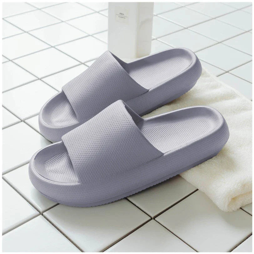 Cozy home slippers with soft fabric uppers and durable EVA soles for comfortable indoor and outdoor wear