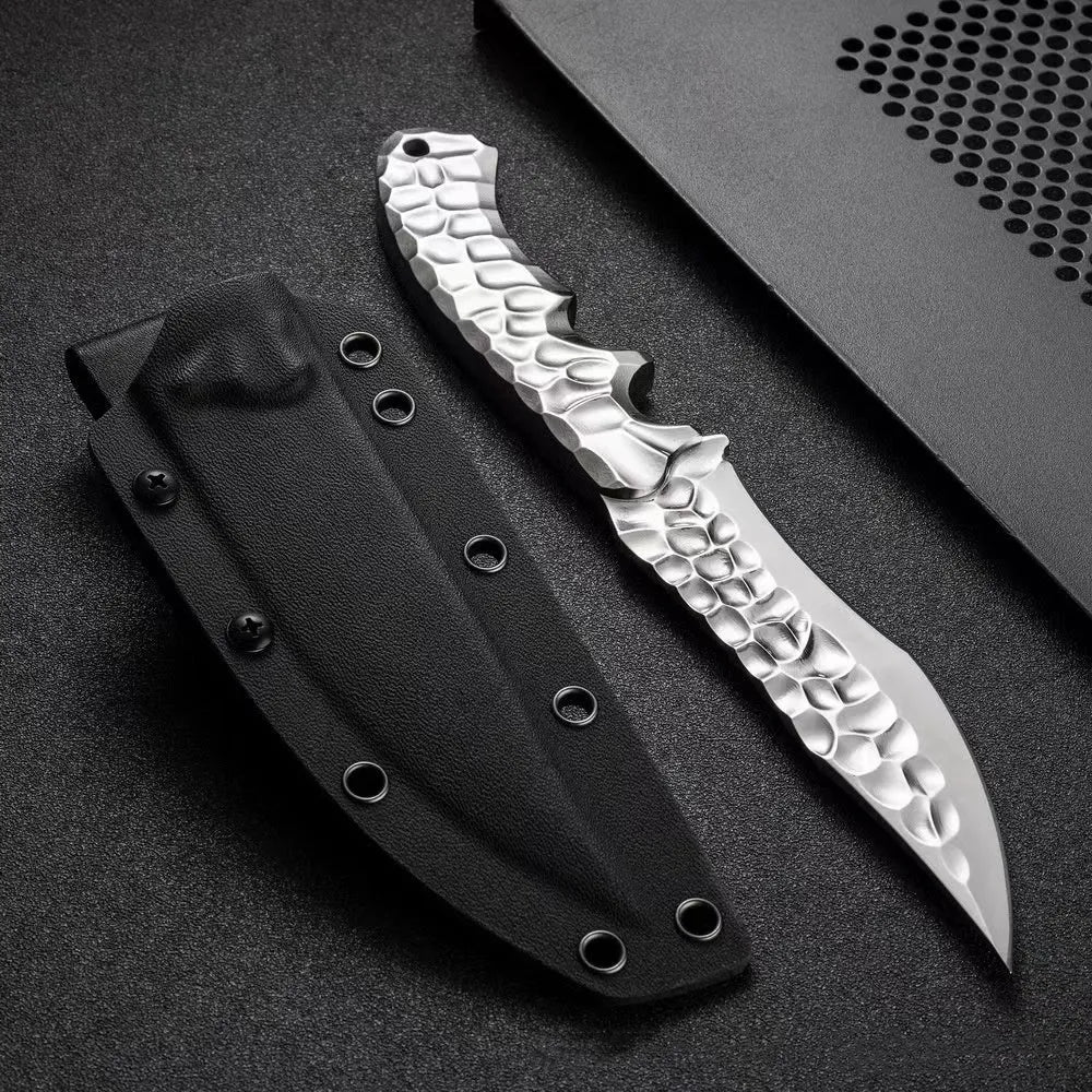 One-piece keel survival knife with 140mm 5CR13 steel blade and 260mm overall length