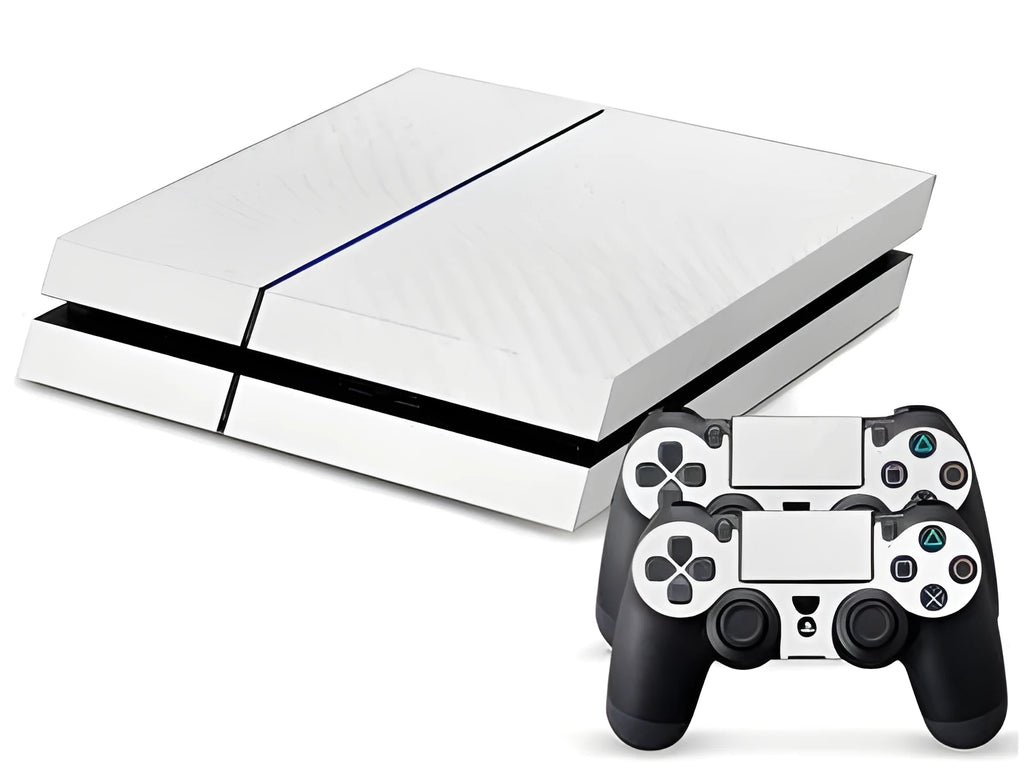 PS4 console carbon fibre decorative sticker set with removable adhesive in black gold grey white colours
