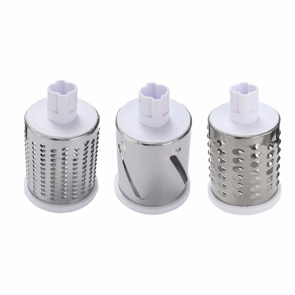 Mandoline slicer vegetable cutter with three stainless steel blades in blue green colour