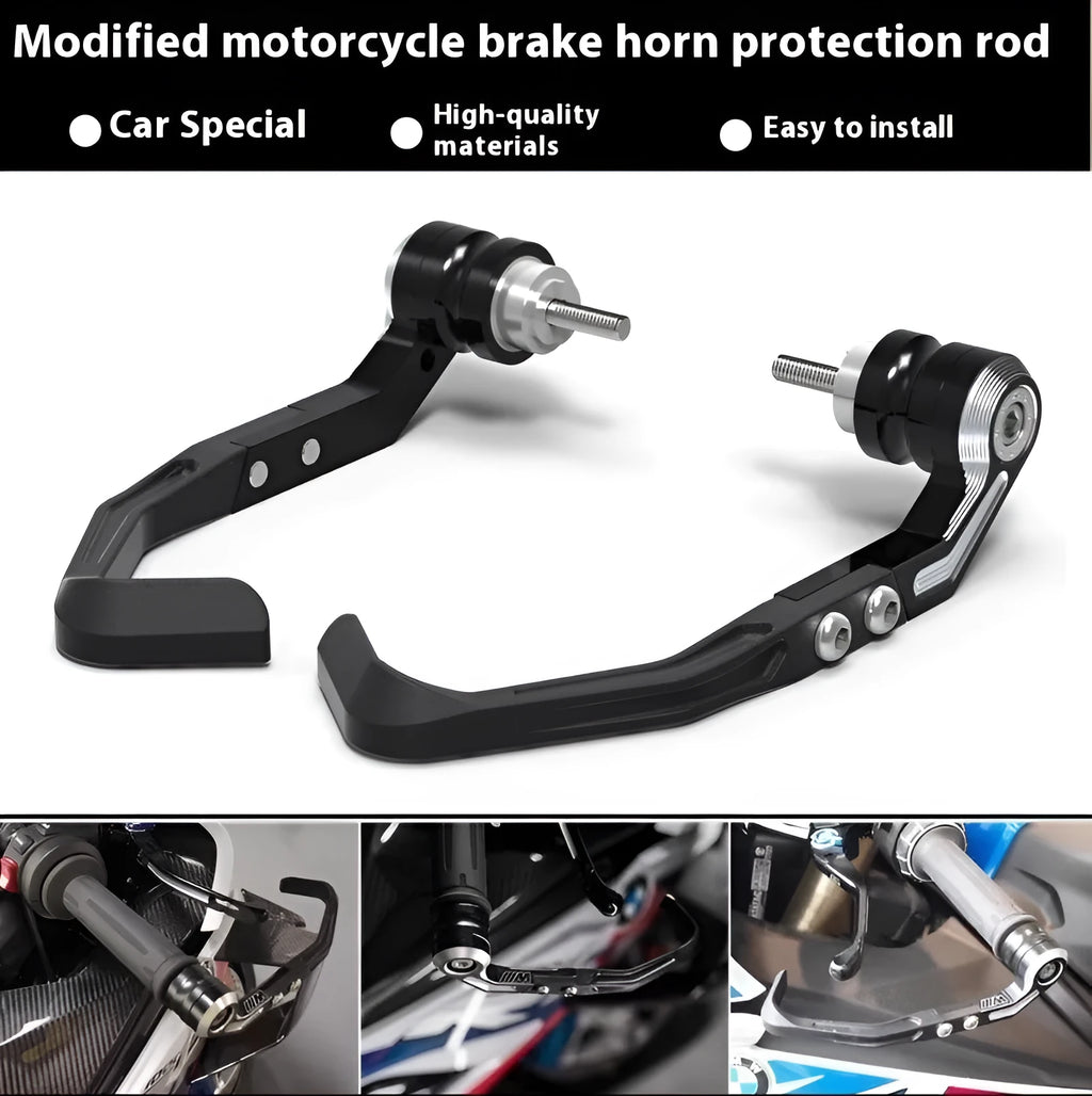 Black CNC machined brake lever guard for Honda CBR650 motorcycle on brake horn bar