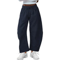 Loose cropped sweatpants with elastic waist in street fashion colours