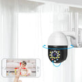 White plastic wireless dome security camera with 3.6mm lens for indoor and outdoor home surveillance