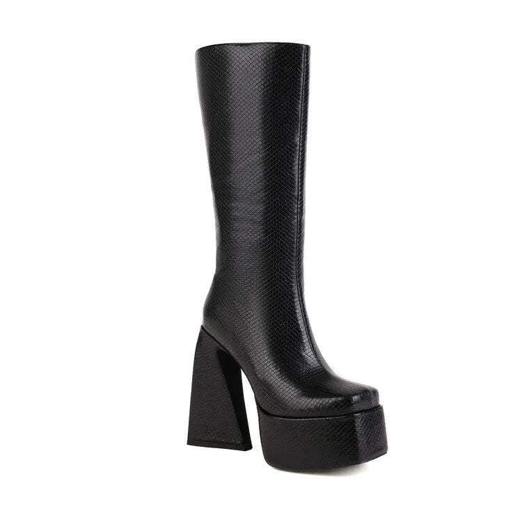 Women's black ankle boots made from synthetic PU leather with casual styling
