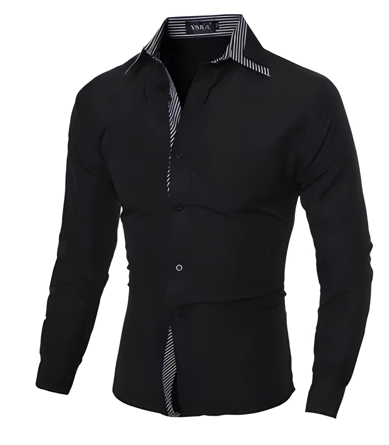 Men's business long sleeve shirt in white, cotton blend, Asian size M-XXL with shoulder and bust measurements