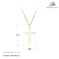 S925 sterling silver cross pendant necklace with adjustable O-shaped chain in gold, platinum or rose gold finish