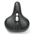 Black leather mountain bike saddle cushion for MTB cycling, practical replacement bicycle seat