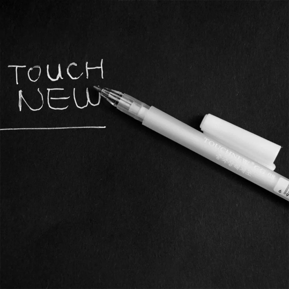 Touchnew hand-painted highlight pen with 0.8mm tip in gold silver white colours for artistic strokes