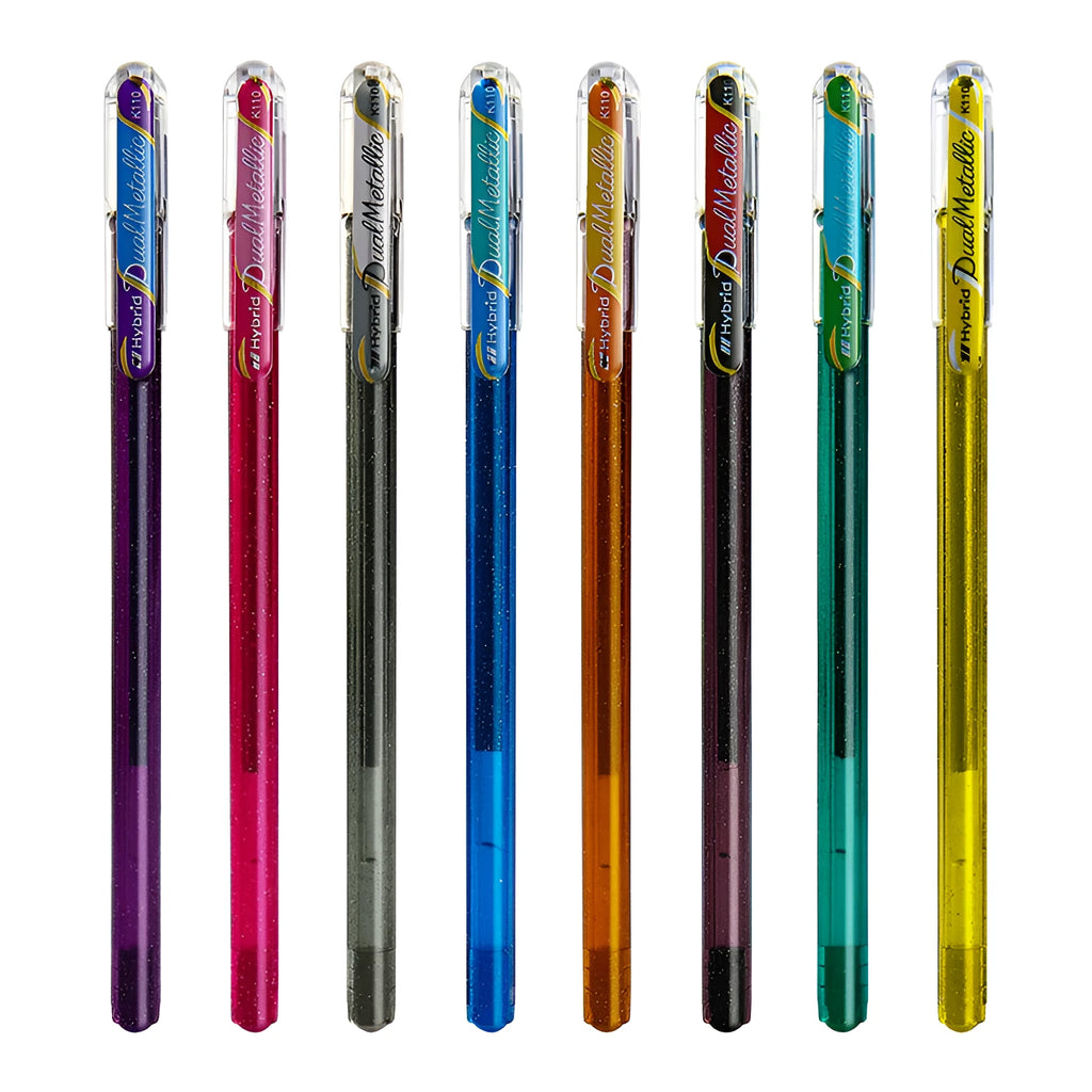 Flash K110 1.0mm gel pen with pearlescent glitter ink in eight colour options