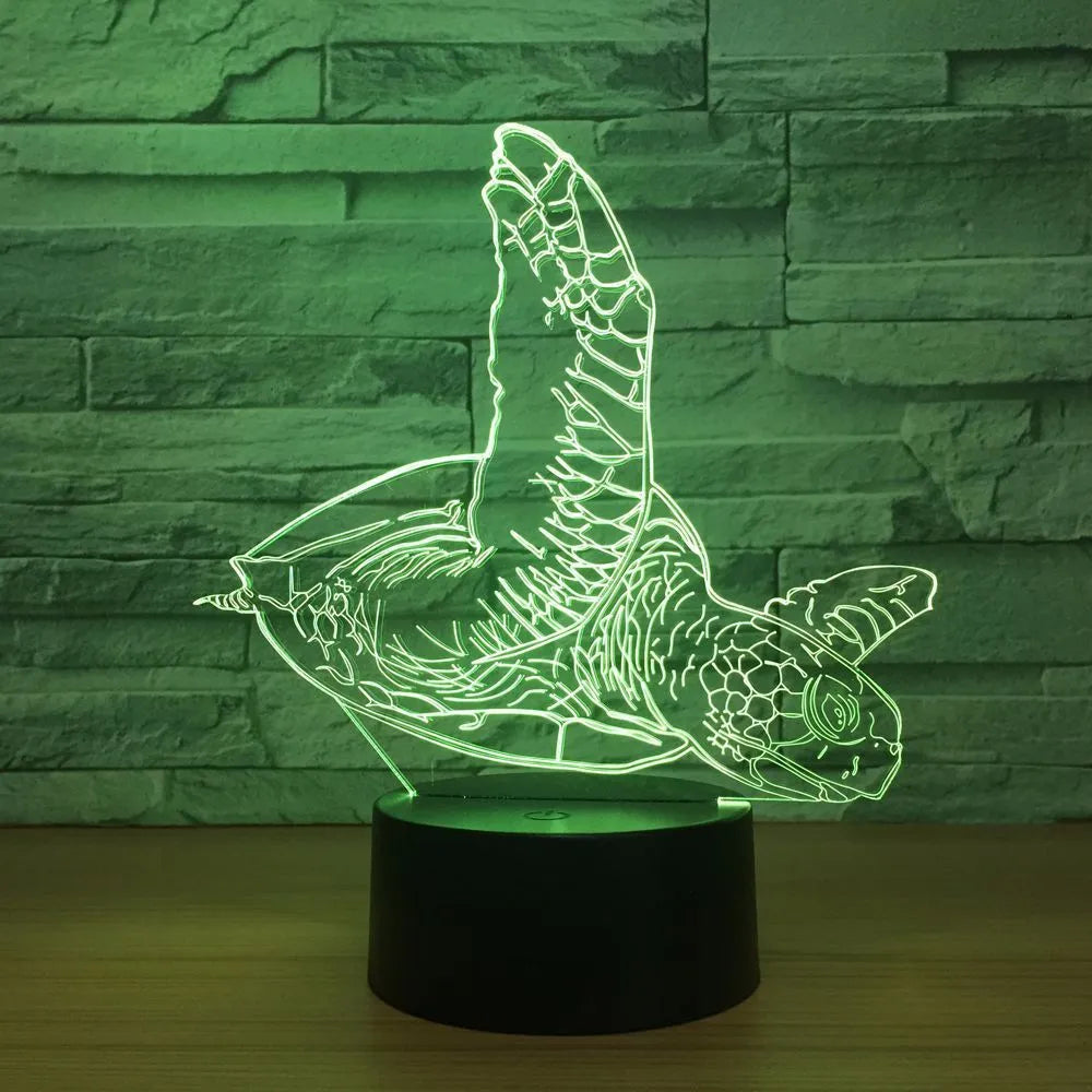 LED colourful touch and remote control desk lamp with 3D animal night light, ABS base, and USB cable