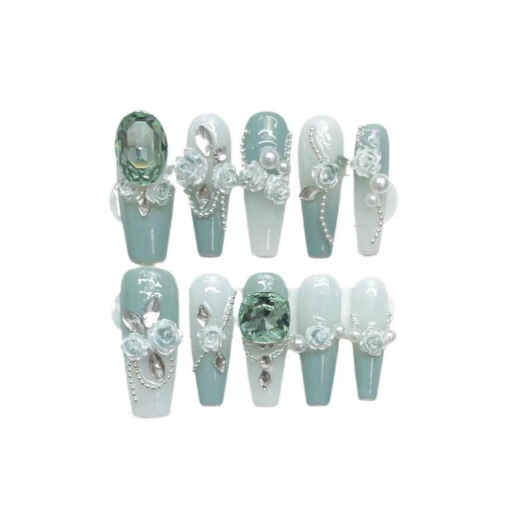 Plastic nail art stencil with camellia gradient chain, bow and butterfly patterns in four sizes