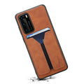 Huawei P30 imitation leather card holder cover in blue with card slot and rear camera cutout
